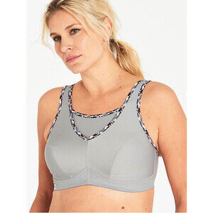 Glamorise No Bounce Medium Impact Sports Bra GU797 Color: Gray Size: 34C